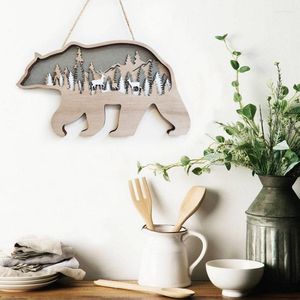 Decorações de Natal Navidad Wall Hanging Board Bear Deer de veado de madeira Pedra decorativa pendente para férias em casa 2022