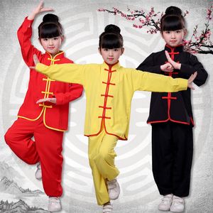 Scena nosza dziewczyna chiński kostium dla dzieci China tai chi tradycyjna mundur wushu garnitur dziewczęta chłopiec kungfu zestaw
