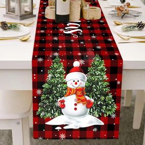 Tkanina stołowa 1PCS Christmas Runner Desktop Wesołe dekoracje okładki dla domu w roku domu 2022