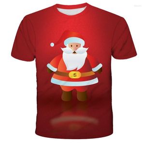 メンズTシャツクリスマスギフト3D Tシャツトップ面白いサンタクロースプリント女性男性ファッションストリートショートリーブ服ユニセックスXS-6XL