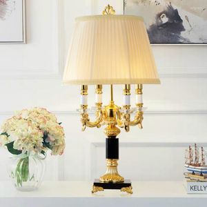 Table Lamps European Style Luxury Living Room Crystal Lamp Light Bedroom Bedside French Large Black Decorative