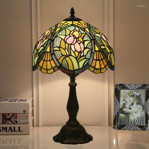 Table Lamps Tiffany European Retro Luxury Pastoral Bedroom Bedside Living Room Dining Cafe Decorative Lamp E27