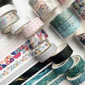 pc Basic geometry Masking Washi Tape Vintage Starry sky Art Decorative Adhesive Diy Scrapbooking Sticker Label Stationery