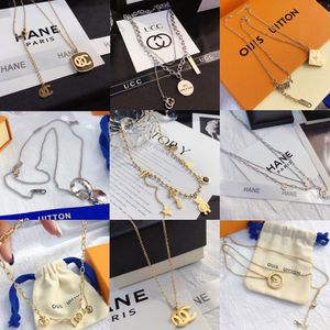 Fashion Women Necklace Choker Chain K Gold Plated Silver Plated Stainless Steel Designer Letter Necklaces Pendant Statement Wedding Jewelry Accessories