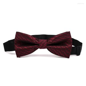 Papillon Cravatta di alta qualità Cravatta da uomo rosso vino Moda per uomo Cravatta da cerimonia formale per feste con nodo a farfalla con confezione regalo