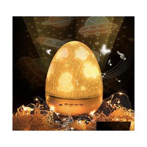 Night Lights Night Light Dinosaur Eggshell Rotating Projector Romantic Starry Desk Lamp F￤rger Byt g￥va f￶r barn och fest Otsmy