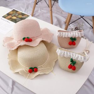 Hüte Kinder Sonne Mädchen Stroh Niedliche Prinzessin Sommer Baby Strand Kappe Tasche Eimer Hut