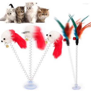 Cat Toys Interactive Toy z Suck Spring Feather Plush Mouse Funny Pet Mumr999