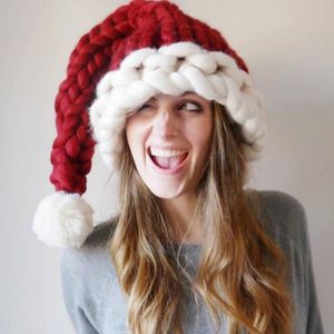 Beanieskull Caps Christmas Hats Women Children Winter Soft Woolen Ball Santa Claus Family Kids Adult Year Gift Hat 221205