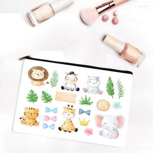 Storage Bags Cartoon Cute Forest Small Animals Cosmetic Bag Travel Toiletries Children Portable Coin Purse Stationery