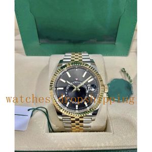 Zegarek męski V5 42mm Automatyczne zegarki mechaniczne Ref.326933 Sky Inner Ring Work Asia Movement 18-karatowe złoto Dwukolorowy stalowy pasek Luminous Klasyczne zegarki na rękę