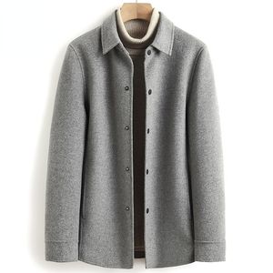 A lã masculina mistura casaco de alta qualidade casaco curto e casual masculino de lã de lã de lã Chaqueta Hombre fcy1457 221205