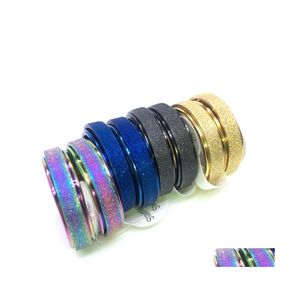 Band Rings Wholesale 50Pcs/Lot Mens Womens Band Stainless Steel Rings Fashion Jewelry Spinner Width 6Mm Mix 4 Colors Drop Delivery Ri Dhdpv