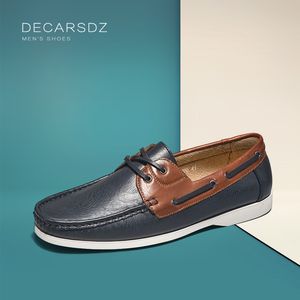 Dress Shoes DECARSDZ Men Loafers Fashion Classic Retro Casual Comfy Slip-on High Quality Leather Man Boat 221203