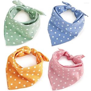 Dog Apparel Bandanas Polka Dots Kerchief diariamente Bibs Bibs Rosa Verde Laranja Laranja Laranja Pet Aniversário Acessórios Ajustáveis ​​Acessórios