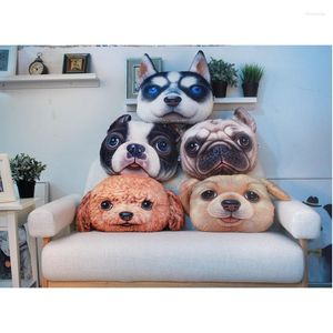 Kudde 38x 48 cm stor storlek 3D Shapi Teddy Dog Head Creative Cartoon Soffa Office Tupplur Tvättbar bil baksäte S