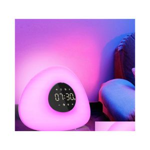 Luci notturne Brelong Intelligent Sunrise Wakeup Light Alarm Clock LED Colorf Drop Delivery Lights Otemk interno