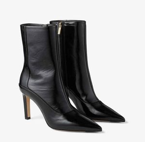 أحذية Women Boots Luxury Designe Ravie Black Naplack Leather Canal Lady Leather Suede Matignon Bootie Booties Saint Box 35-43