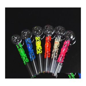 Smoking Pipes 4.1 Inch Luminous Spider Handmade Glass Oil Burner Pipes Glow In The Dark Octopus Thickness Cool Gifts Pyrex Clear Smo Dhdpi