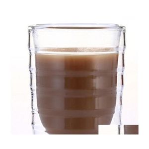 Кружки 6pcs/лоты кружки Caneca вручную ручную двойную стену белок сывороточный белок Canecas кофейная кружка эспрессо -чашка тепловое стекло 85 мл доставка дома Dhjzc