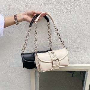 Borse da sera Catena da donna retrò Piccola spalla Tinta unita Pelle PU Donna Ascella Moda femminile Ascella Tote Borsa Borse 221203