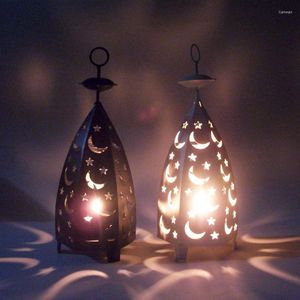 Ljusstj￤rna stj￤rna Moon Iron Candlestick Creative European Romantic Warm Desktop Decoration Ornaments