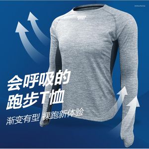 Men's Polos Long-Sleeved T-shirt Round Collar With Slim Cotton Tight Backing Spring And Autumn Light Grey