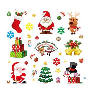 Adesivi per finestre Adesivo statico natalizio Adesivi stile Babbo Natale Vetrina in vetro Stili Mti Articoli decorativi Arrivo 0 7Y Dhmod