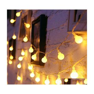 Party Decoration Led Bead Lamp Strings Transparent Line String Lights Pvc Copper Wire Coloured Lighting Chains Battery Decorate Room Dhi9A