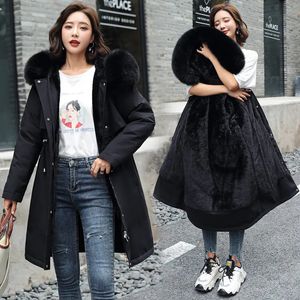 Women's Down Parkas Women Clothes Long Coat Wool Liner Hooded Jacket Fur Collar Thick Warm Snow Wear Padded Winter 221205