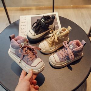 Sneakers Inverno Bambini Peluche Casual Scarpe sportive Stile coreano Bambini Moda Con suola morbida Ragazzi e ragazze semplici 221205