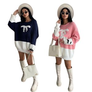 2024 Marka Desiger Fall Winter Women Sweaters Designer Marka Woolen Pullover Długie rękawy Koszulka Koszulka Drukowana Knitwear Streetwear Top Ubrania 9084-6