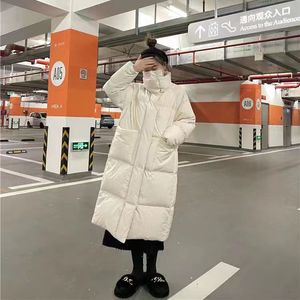 Women's Down Parkas Medium Length Jacket Fashion Thickened Stand Collar White Duck Bread Winter Coat 221205