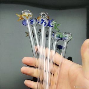 Coloured small fish sucker Wholesale Glass Bongs Accessories Glass Water Pipe Smoking