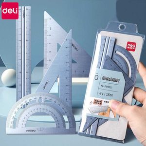 in Deli Metal Ruler Stationery Set Aluminum Alloy Multifunctional Combination Triangle Protractor Drawing