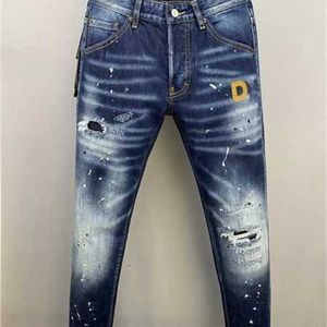 Мужские джинсы pantalones para hombre vaqueros Luxury Brand Designer D2 Мужские джинсовые брюки Dsquare с вышивкой Модные брюки с отверстиями Мужская одежда Размер США 28-38