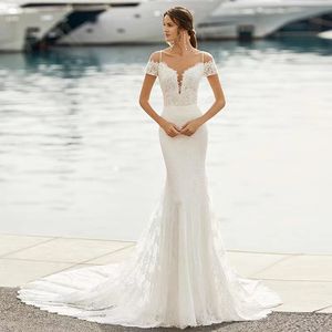 vestidos de noiva de sereia vintage dubai luxo ￡rabe de luxo brilhante sexy com renda de renda de renda alta ilus￣o no pesco￧o de mangas compridas vestido de noiva