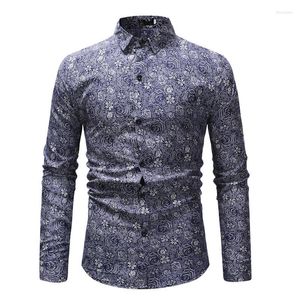 Camisas casuais masculinas estilo moda de moda clássica obscura obscura manga longa gota xadra