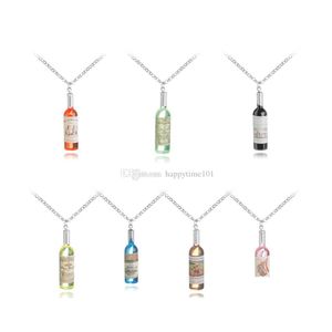 Pendant Necklaces Character Jewelry For Men Beer Bottle Pendant Necklaces Diy Handmade Resin Charm Necklace 7 Color In Stock Selling Dh1Lu