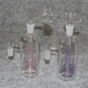 Glass Ash Catcher 90 grader 14mm Kvinna -14mm Manlig återvinnare Ashcacther Oil Rig Water Pipes For Glass Hookahs Bong Rökning Pipe