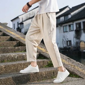 Mens Pants Linen Wide Men New Korean Trousers Oversize Linens Streetwear 2022 Male Spring Summer Casual Clothing Sweatpants T221205