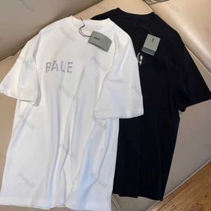 Bale Cotton t shirt Designer womens top Chest Rhinestone Print Letter Round Neck Short Sleeve Pullover High Version Loose Large mens Casual Shirts S-5XL