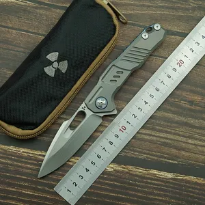 LEMIFSHE JR9710 FLIPPER Fold Knife M390 BLADE TITANIUM Legering Handtaget Outdoor Camping Hunting Survival Multifunktionellt EDC Tool 15080 3400 4600 920 535 535-3 940