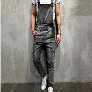 Erkek Kot 3 Renkler Erkek Tasarımcı Tulumlar Yüksek Bel Askı Denim Pantolon Moda Sıradan Erkekler için Uzun
