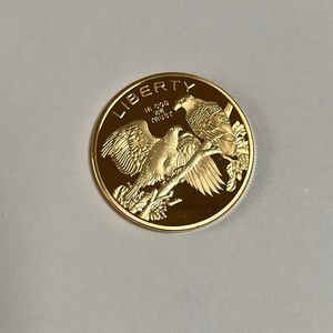 10 pcs Non magneitc Other Arts and Crafts American Bald Freedom Eagle 1 OZ Gold Plated Souvenir Gift Home Decoraiton Collectible Badge Commemorative Coin