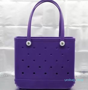 Mulher imperme￡vel Eva Tote grande bolsa de cesto de compras lavab￡vel Silicone Bogg bolsa Bolsa ECO Gel￩ia de Candy Lady Bolsas 1265