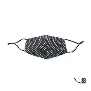 Maschere di design Maschere di design a pois di moda Maschera per la bocca traspirante Sport all'aria aperta Ciclismo Panno di cotone antipolvere Er Fy0069 1 Dhtqg