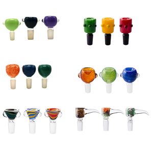 Headshop214 YG002 Pfeife Wig Wag Bong Schüssel 14 mm 19 mm männlicher Aschefänger Dabber Werkzeug Kuppelschieber Glas Wasserpfeifen Schüsseln Zubehör 10 Modelle