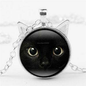 Cute Cat Ear Frame Pendants Necklaces Animal Glass Cabochon Necklace Fashion Jewelry for Women Kids Gift Will and Sandy