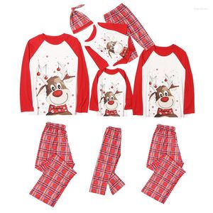 Aktif setler Ly Christmas Ebeveyn-Çocuk Seti Çocuklar Erkek Kadın Pijama Aile Eşleştirme Elk Pijamalar Noel
